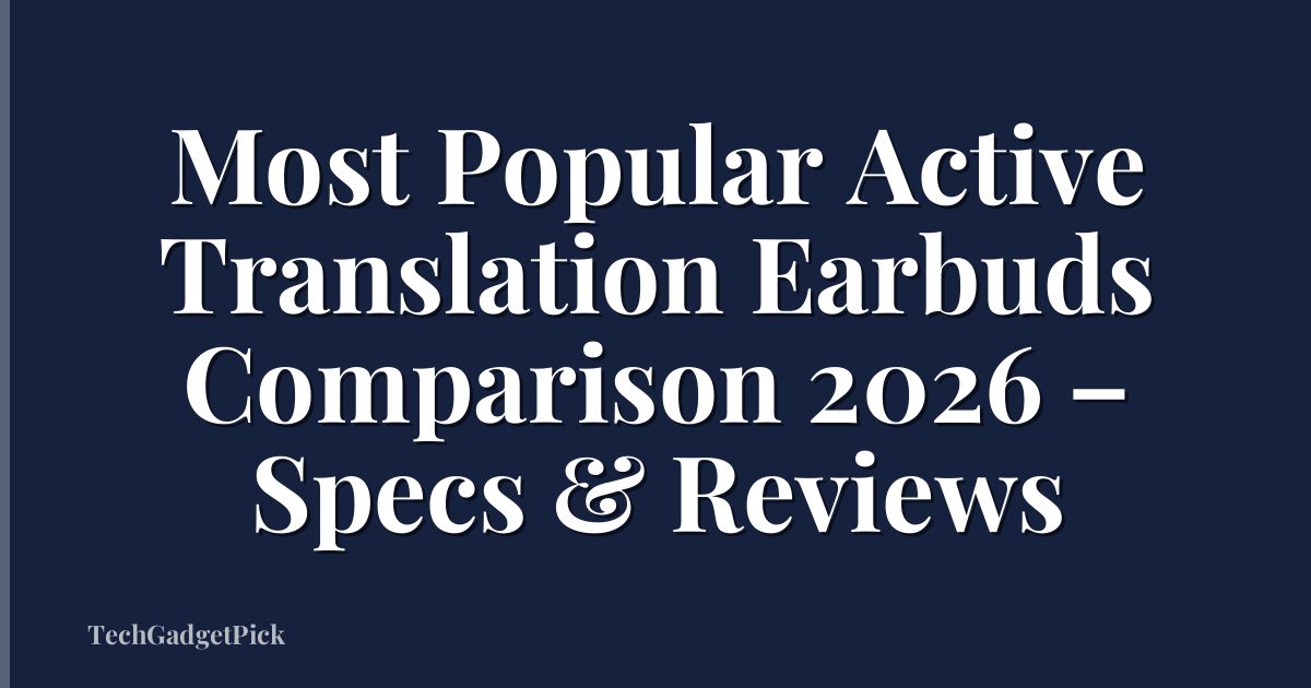 Most Popular Active Translation Earbuds Comparison 2026 – Specs & Reviews
