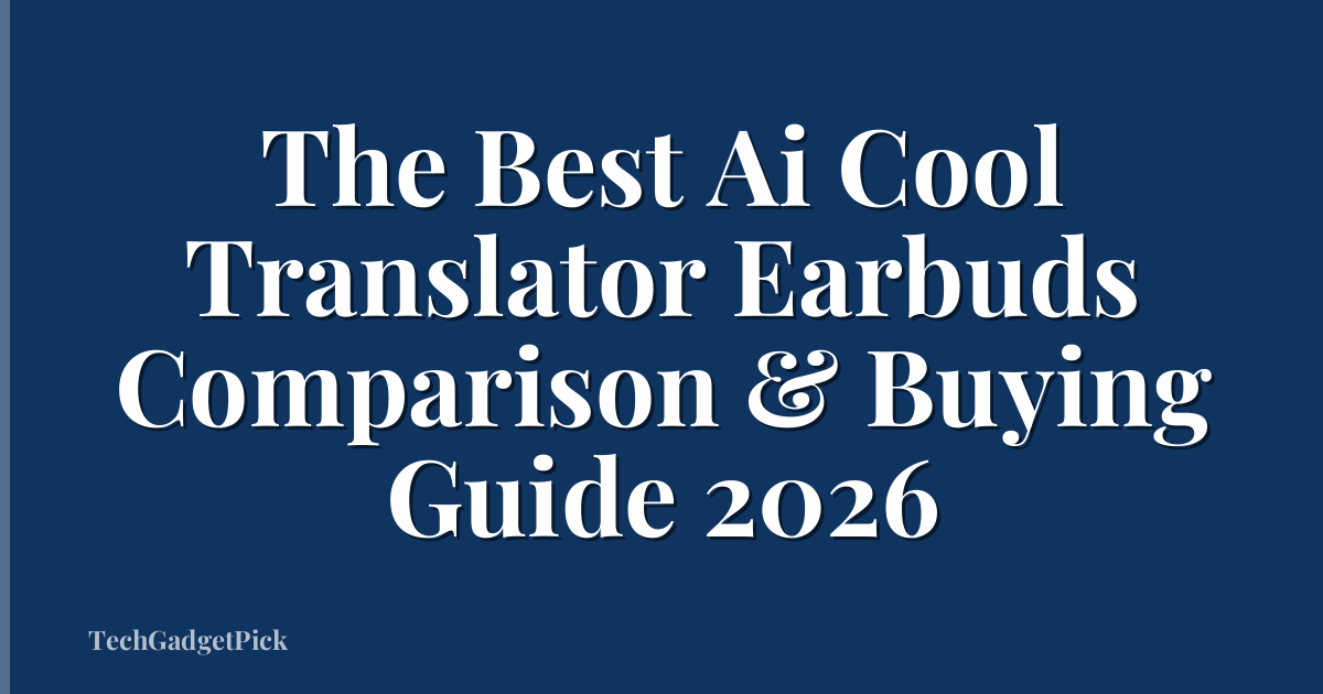 The Best Ai Cool Translator Earbuds Comparison & Buying Guide 2026