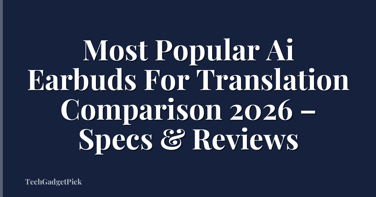 Most Popular Ai Earbuds For Translation Comparison 2026 – Specs & Reviews
