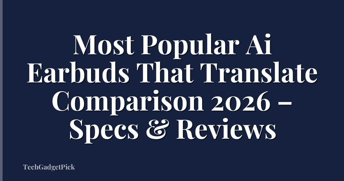 Most Popular Ai Earbuds That Translate Comparison 2026 – Specs & Reviews