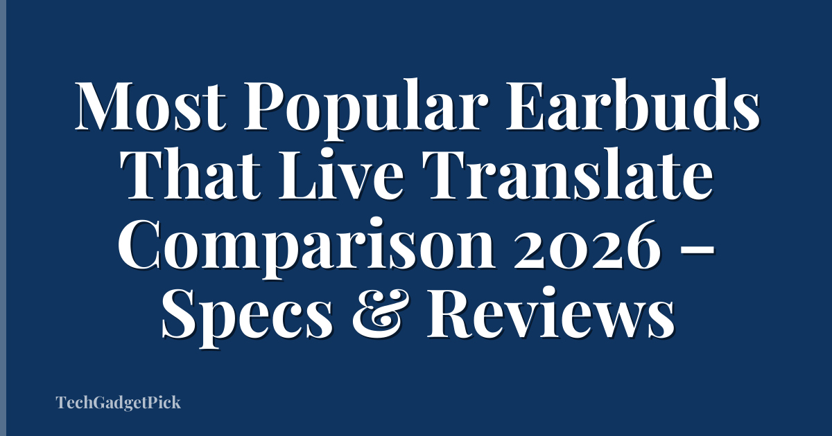 Most Popular Earbuds That Live Translate Comparison 2026 – Specs & Reviews