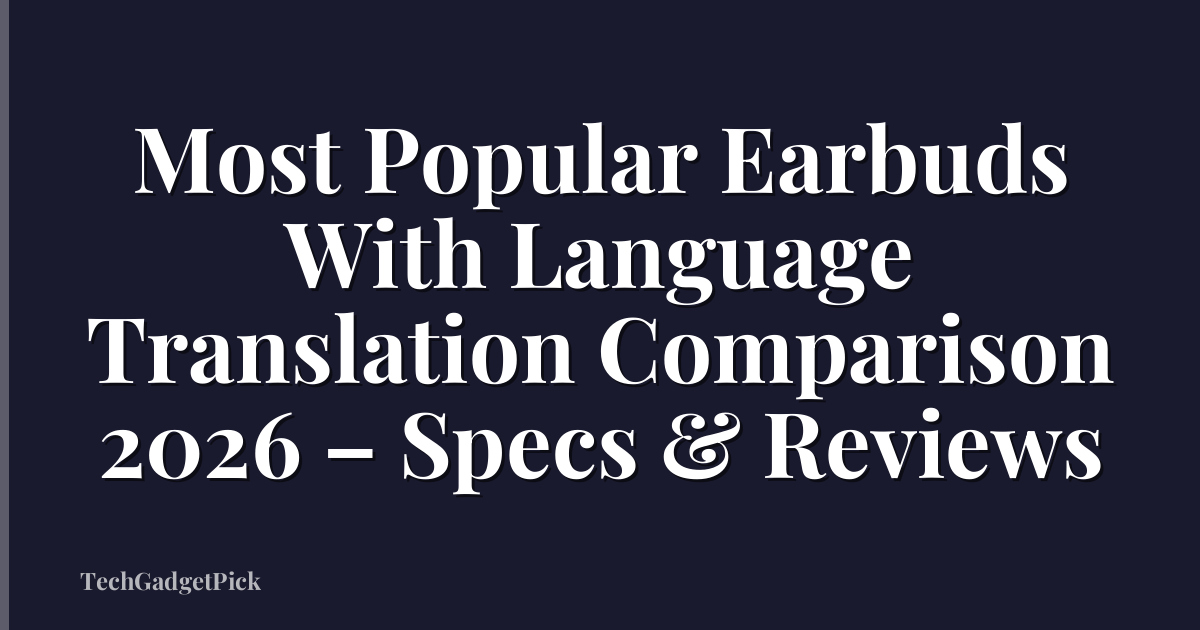 Most Popular Earbuds With Language Translation Comparison 2026 – Specs & Reviews
