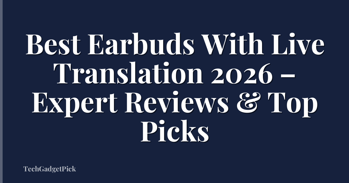 Best Earbuds With Live Translation 2026 – Expert Reviews & Top Picks