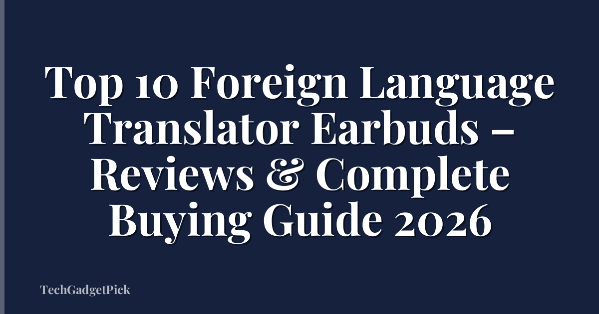 Top 10 Foreign Language Translator Earbuds – Reviews & Complete Buying Guide 2026