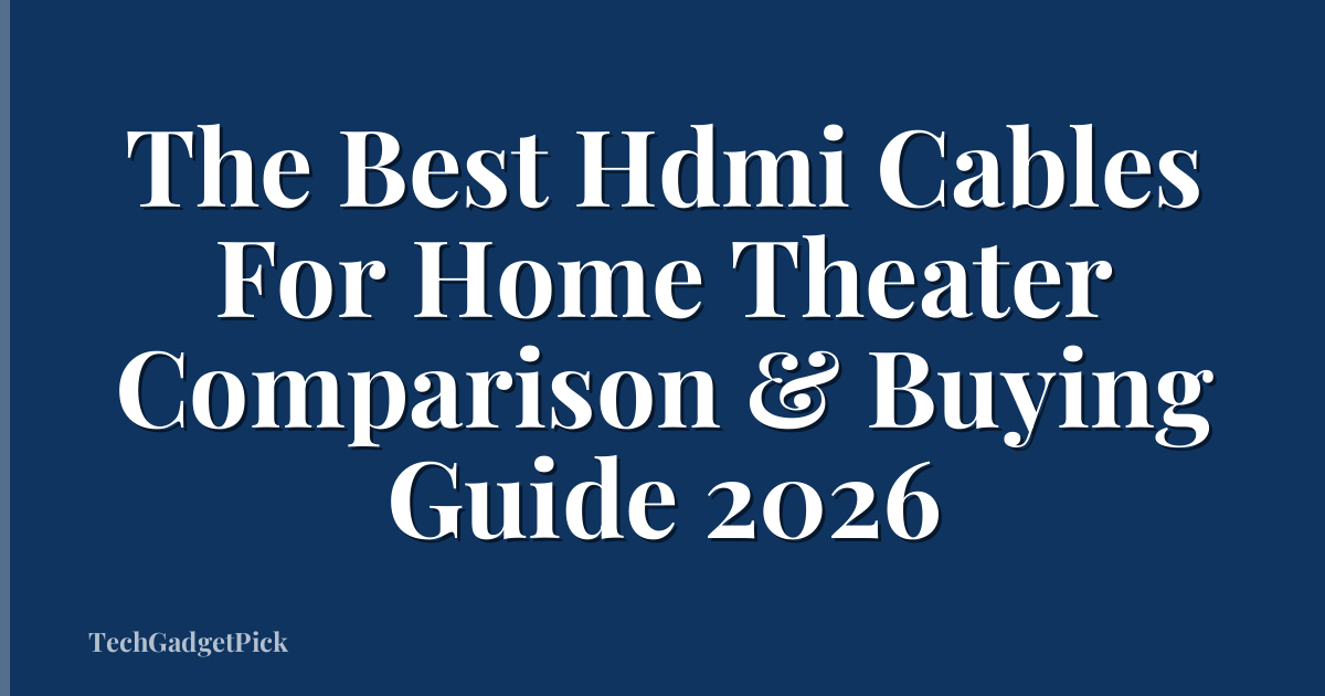 The Best Hdmi Cables For Home Theater Comparison & Buying Guide 2026