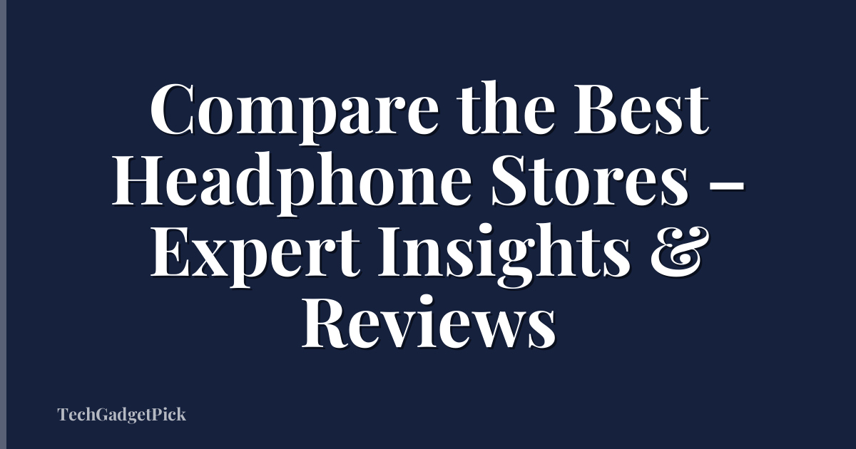 Compare the Best Headphone Stores – Expert Insights & Reviews
