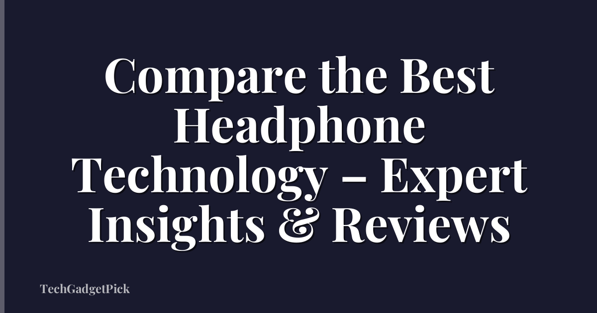 Compare the Best Headphone Technology – Expert Insights & Reviews