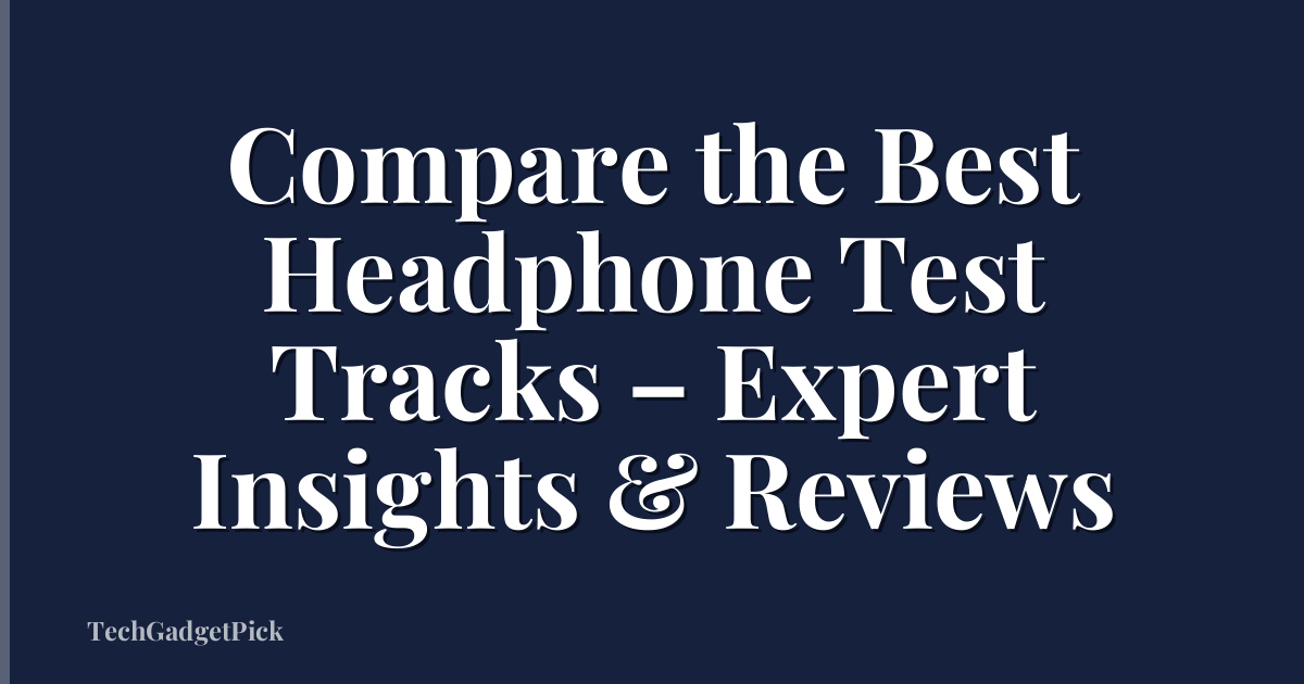Compare the Best Headphone Test Tracks – Expert Insights & Reviews
