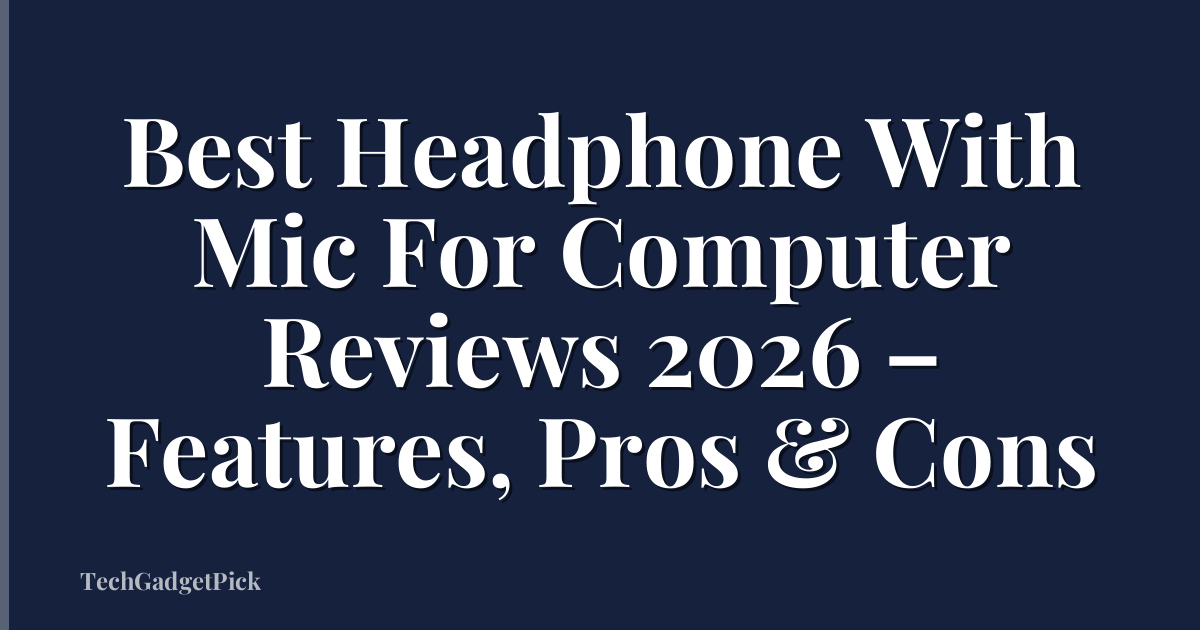 Best Headphone With Mic For Computer Reviews 2026 – Features, Pros & Cons