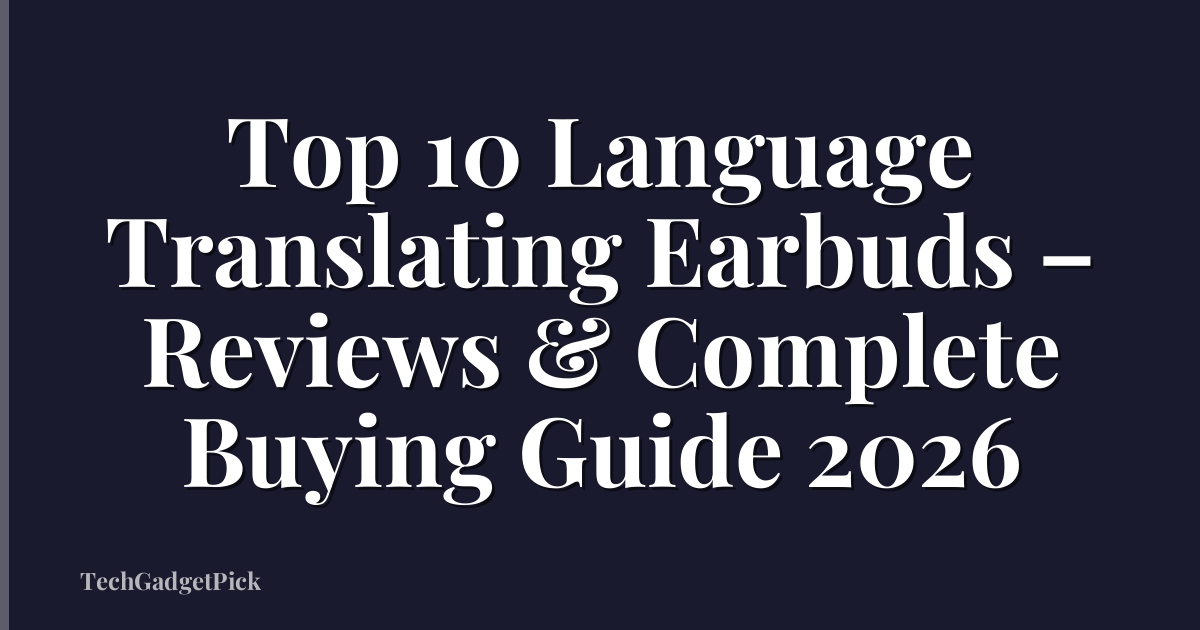 Top 10 Language Translating Earbuds – Reviews & Complete Buying Guide 2026