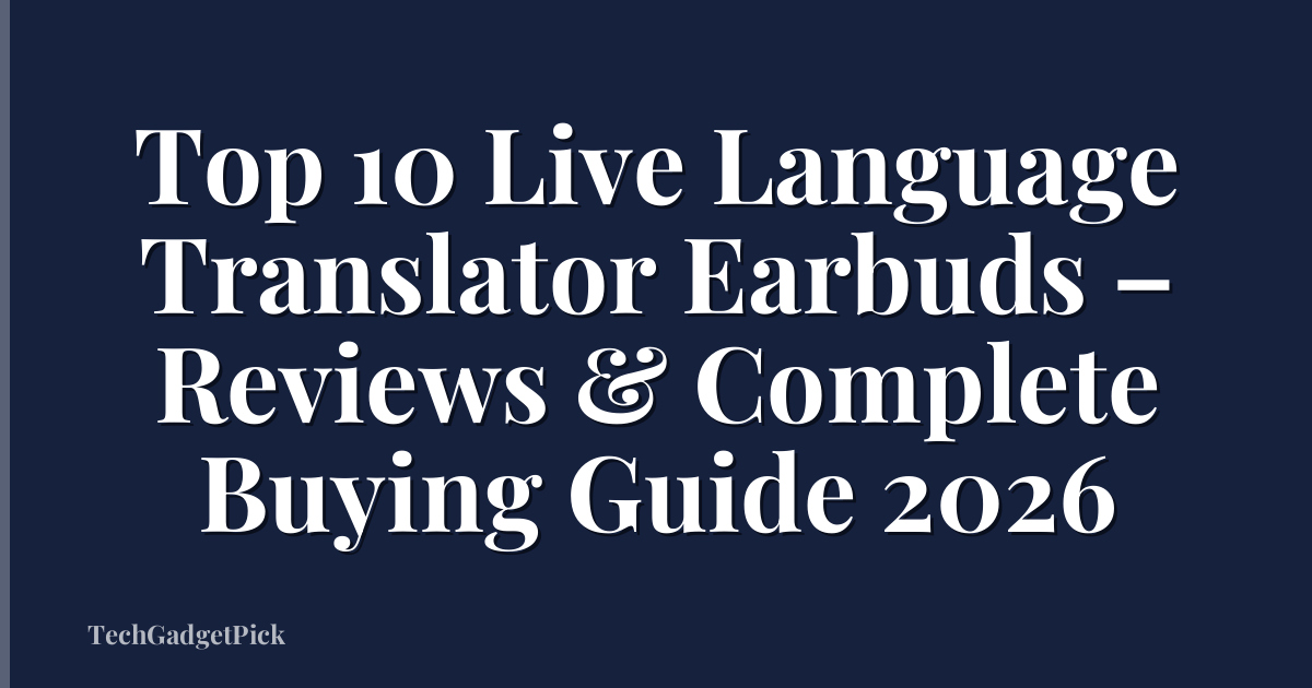 Top 10 Live Language Translator Earbuds – Reviews & Complete Buying Guide 2026