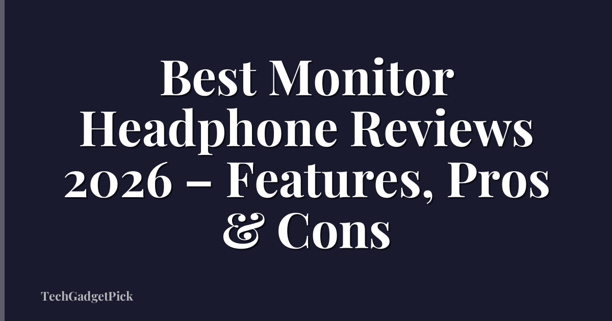Best Monitor Headphone Reviews 2026 – Features, Pros & Cons