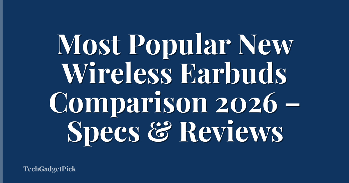 Most Popular New Wireless Earbuds Comparison 2026 – Specs & Reviews