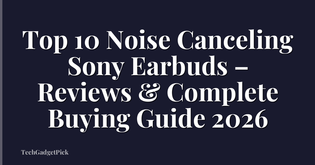 Top 10 Noise Canceling Sony Earbuds – Reviews & Complete Buying Guide 2026