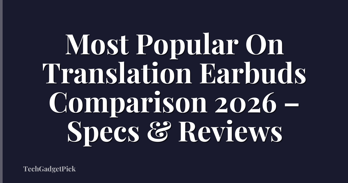 Most Popular On Translation Earbuds Comparison 2026 – Specs & Reviews