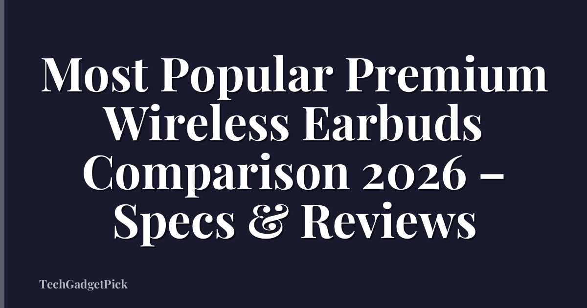 Most Popular Premium Wireless Earbuds Comparison 2026 – Specs & Reviews