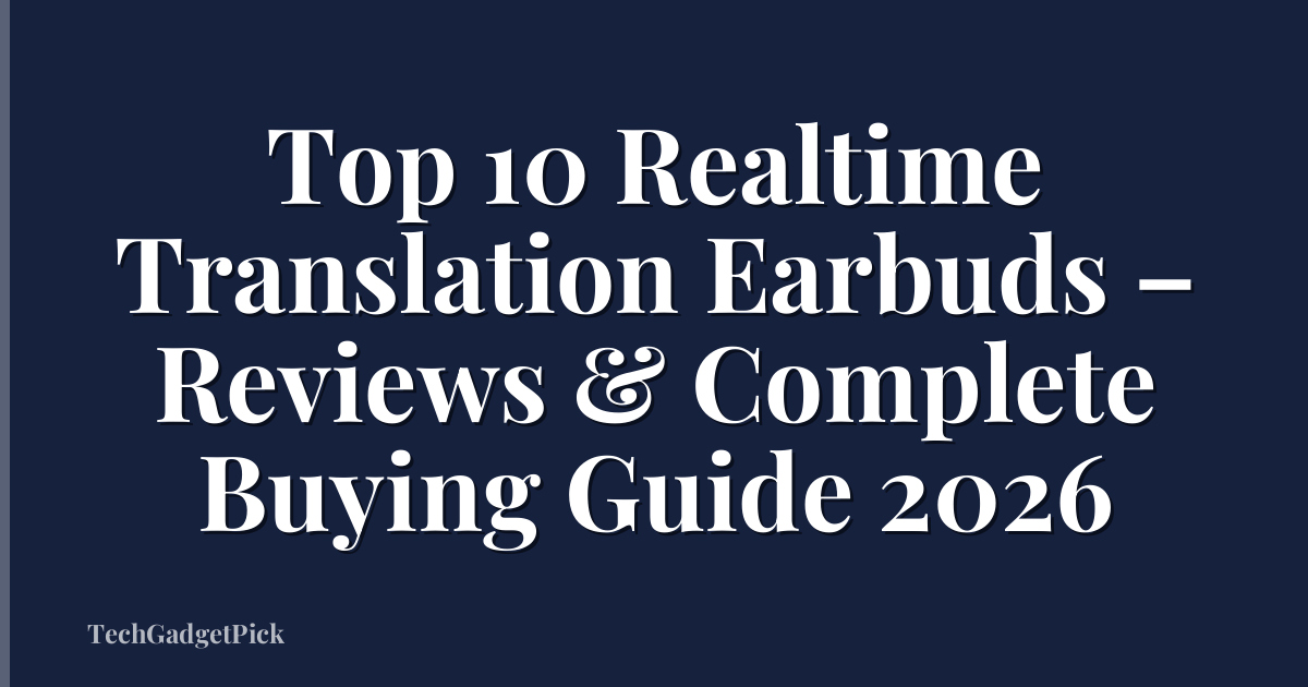 Top 10 Realtime Translation Earbuds – Reviews & Complete Buying Guide 2026