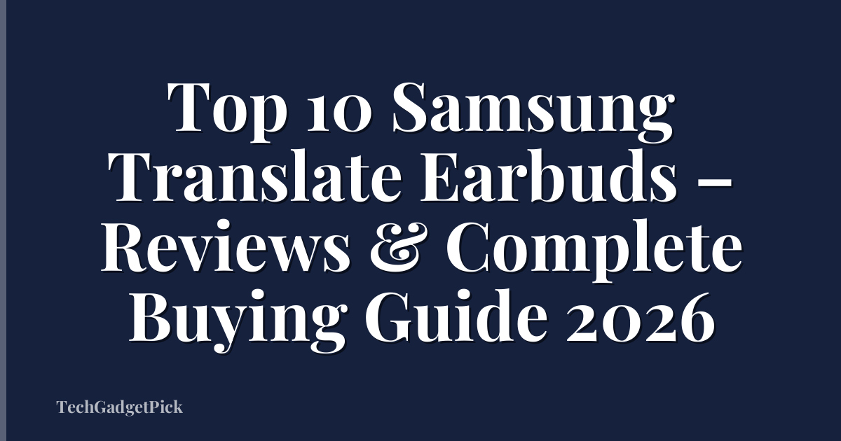 Top 10 Samsung Translate Earbuds – Reviews & Complete Buying Guide 2026