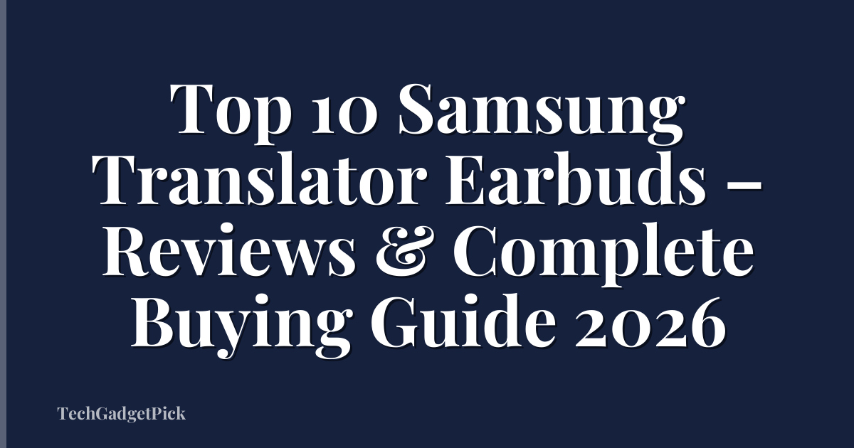 Top 10 Samsung Translator Earbuds – Reviews & Complete Buying Guide 2026