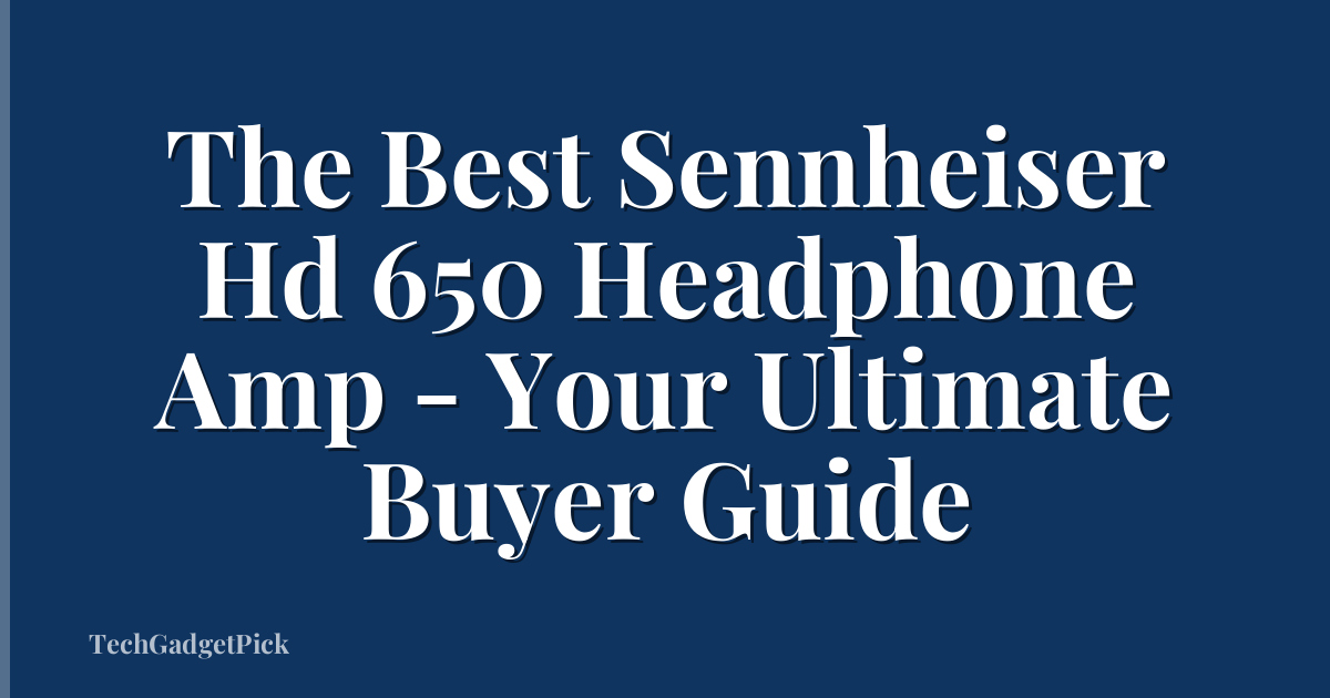 The Best Sennheiser Hd 650 Headphone Amp - Your Ultimate Buyer Guide