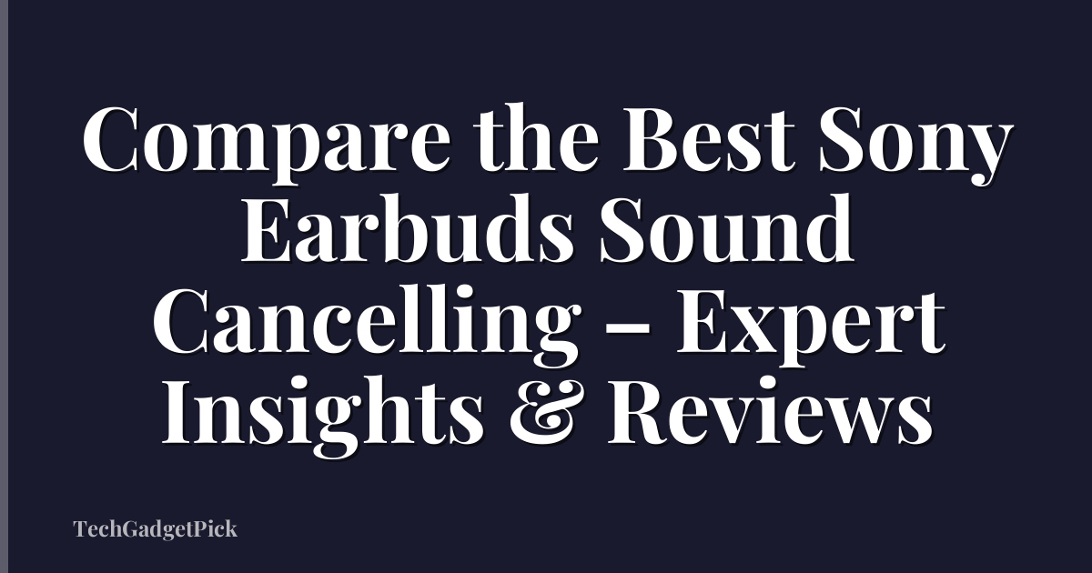 Compare the Best Sony Earbuds Sound Cancelling – Expert Insights & Reviews