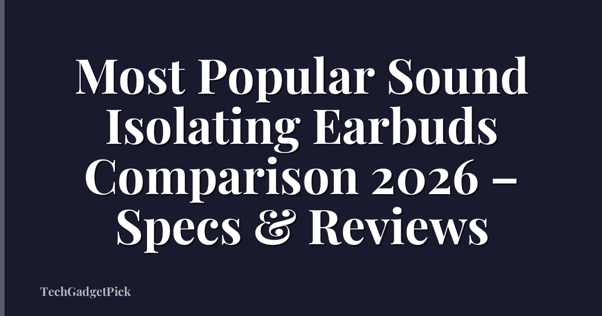 Most Popular Sound Isolating Earbuds Comparison 2026 – Specs & Reviews