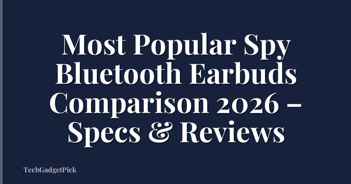 Most Popular Spy Bluetooth Earbuds Comparison 2026 – Specs & Reviews