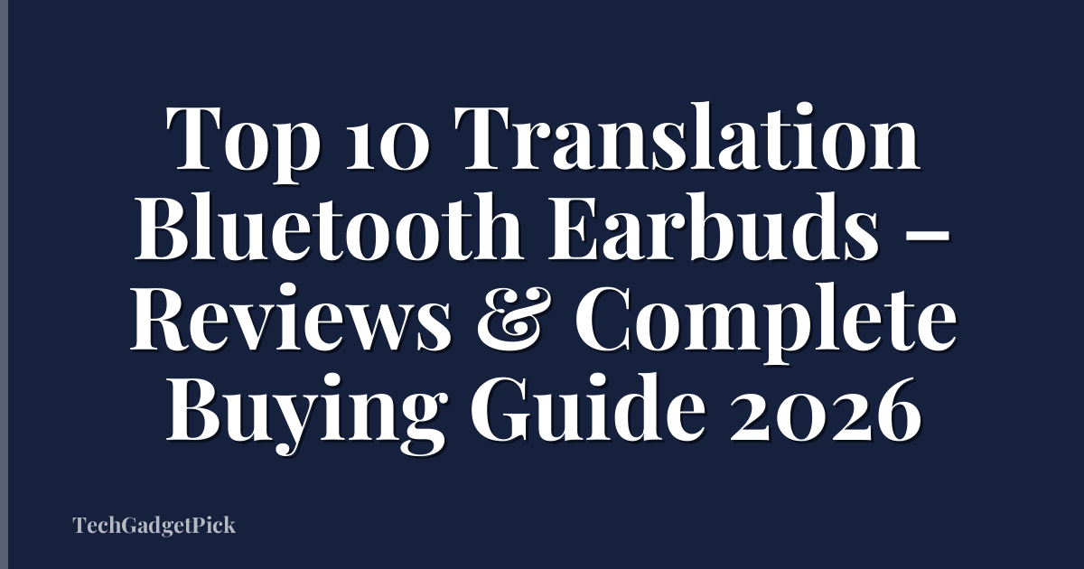 Top 10 Translation Bluetooth Earbuds – Reviews & Complete Buying Guide 2026