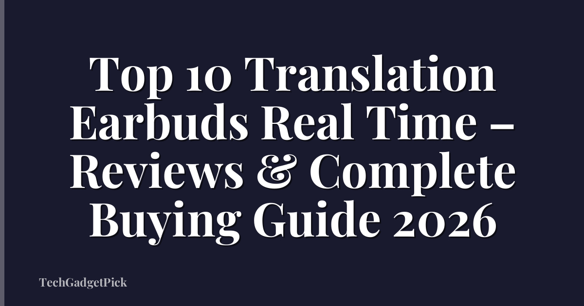 Top 10 Translation Earbuds Real Time – Reviews & Complete Buying Guide 2026