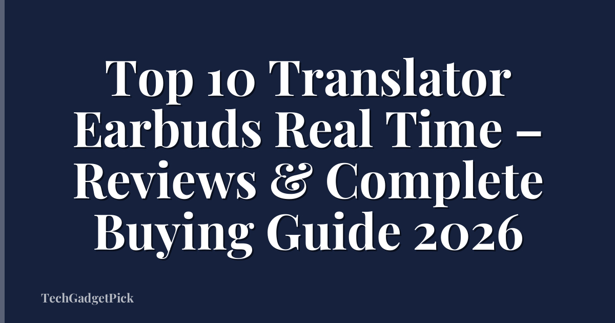 Top 10 Translator Earbuds Real Time – Reviews & Complete Buying Guide 2026