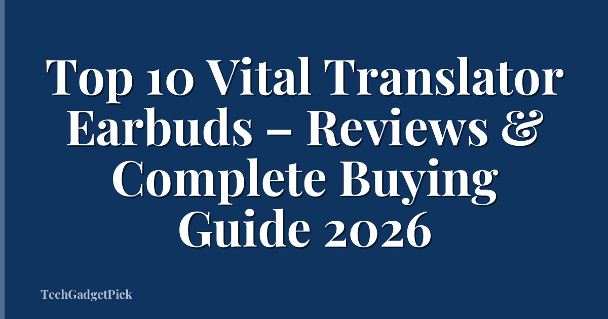 Top 10 Vital Translator Earbuds – Reviews & Complete Buying Guide 2026