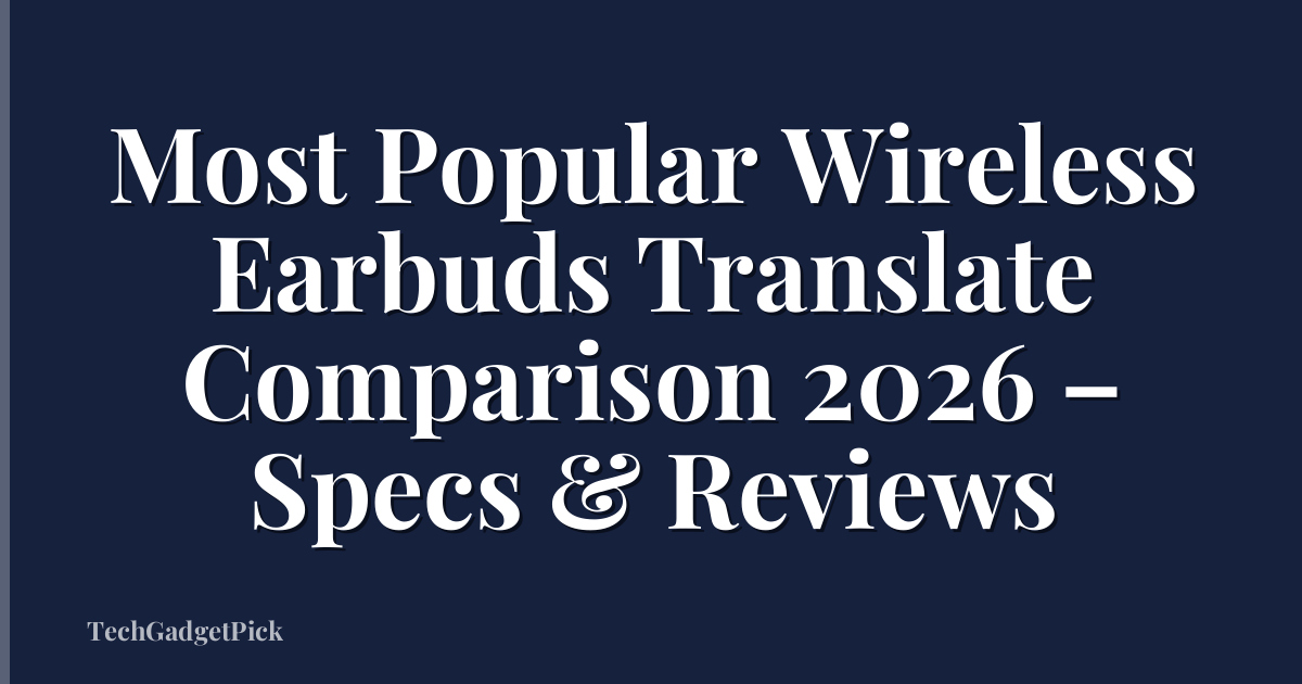 Most Popular Wireless Earbuds Translate Comparison 2026 – Specs & Reviews