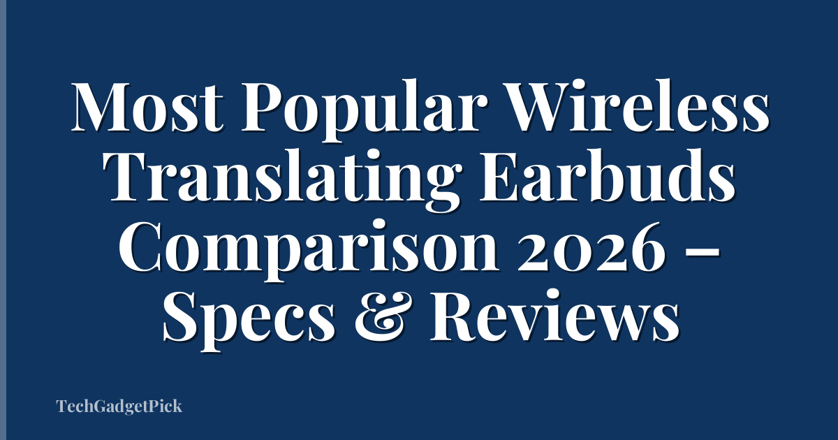 Most Popular Wireless Translating Earbuds Comparison 2026 – Specs & Reviews